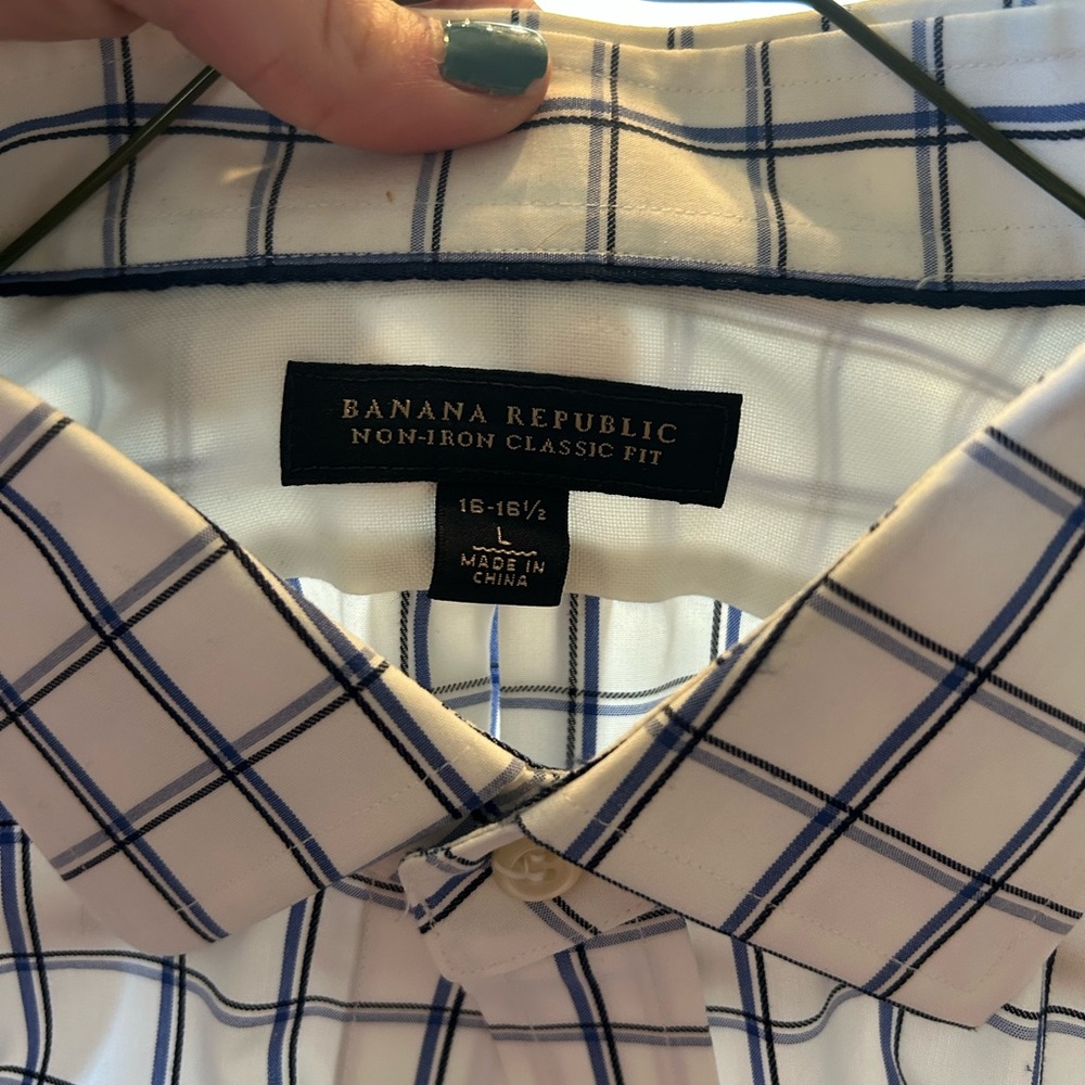 Banana Republic Men's Blue Plaid Shirt
